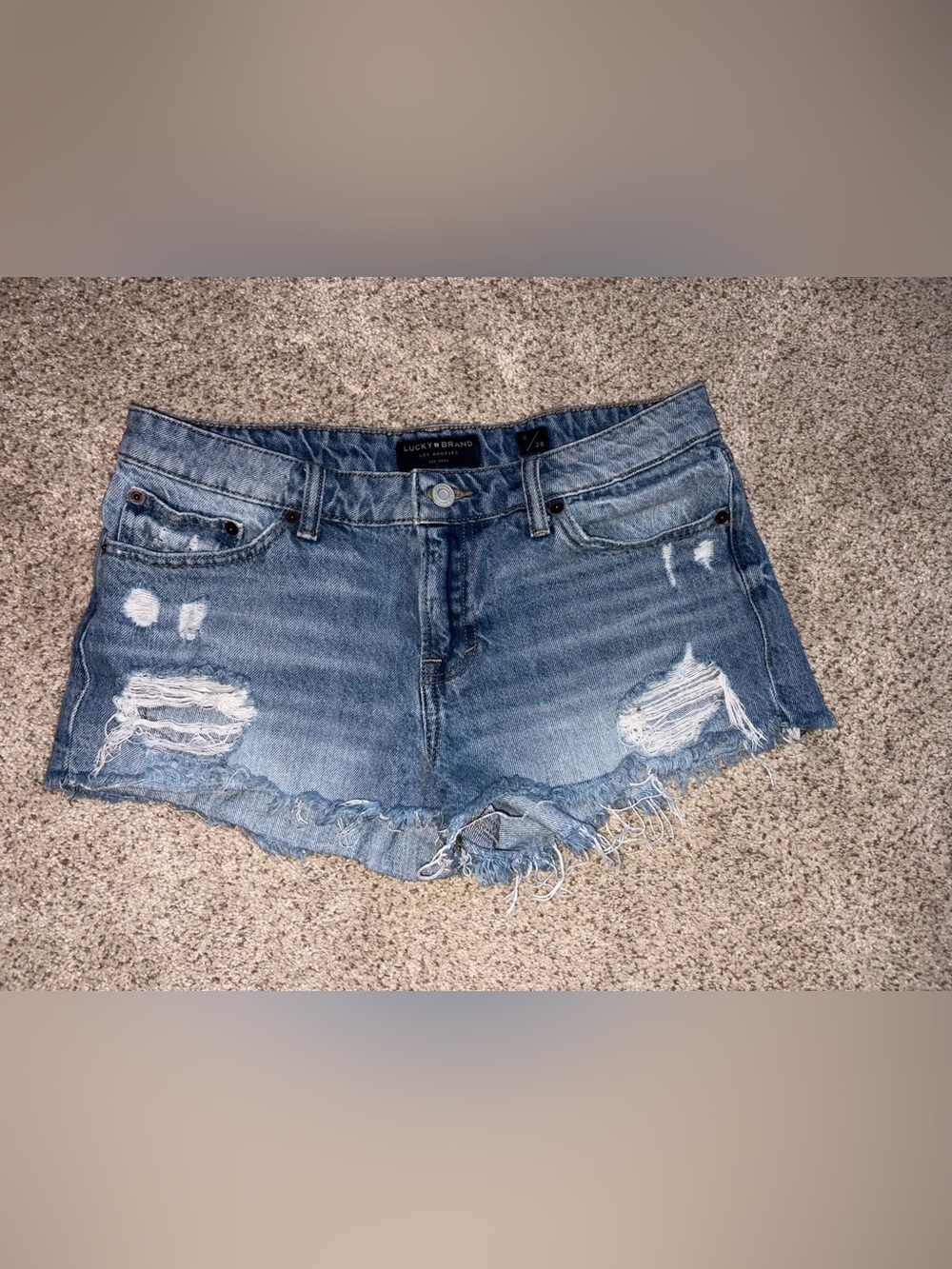 Lucky Brand Light Blue Distressed Denim Cutoff Shorts